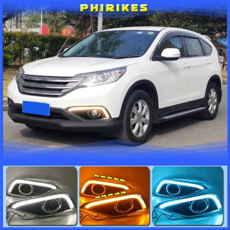 LED denné svetlo pre Honda CR-V CRV 2012 2013 2014 Vodotesný 12 V žltý otočený signál Indikátor LEFT Bumper LED DRL