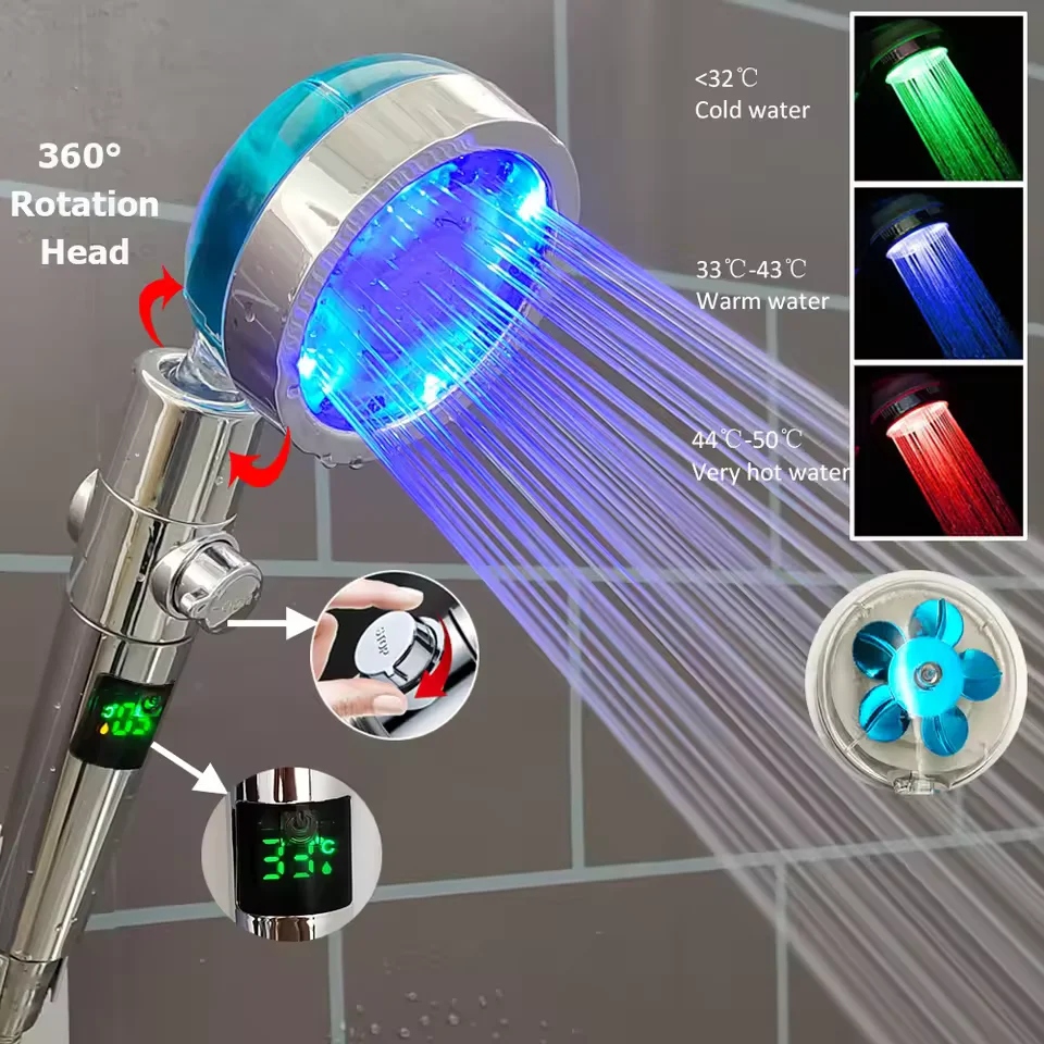 LED digitálna teplota Displej sprchy Teplota