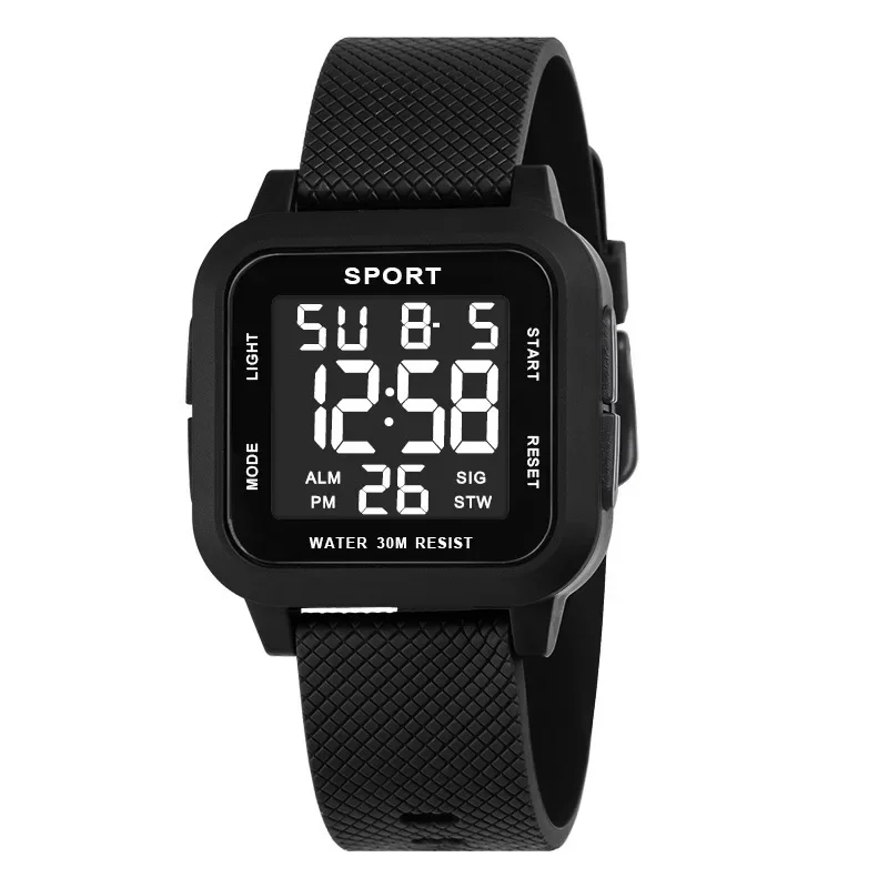 LED displej šok digitálne hodinky reloj hombre Outdoor Sport Men Alarm chrono hodiny 5bar nepremokavé hodinky elektronické náramkové hodinky