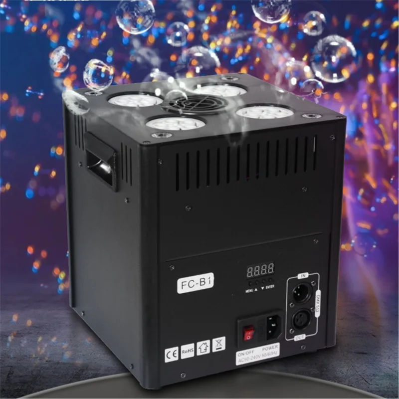 LED dymový bublinový stroj Vertikálne plne farebné bublinové zariadenie Špeciálny efekt vybavenie s diaľkovým contrem pre DJ Disco Wedding