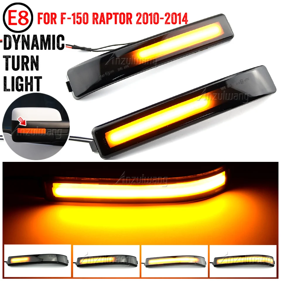 LED dynamické bočné zrkadlové zákrutové svetlá pre Ford F150 F-150 2009-2014 SVT Raptor 2010-2014 Indikátor sekvenčného žiarovky Blinker