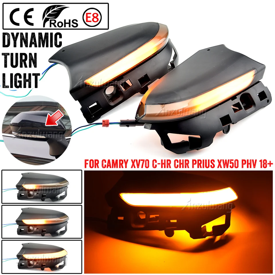 LED dynamické zákruty Signál SEKTICENCIÁLNE BLINKOVÉ STRAVNÉ ZRKADLO SVETLO PRE TOYOTA CAMRY XV70 CH-R CHR PRIUS XW50 PHV 2018 2019 2020