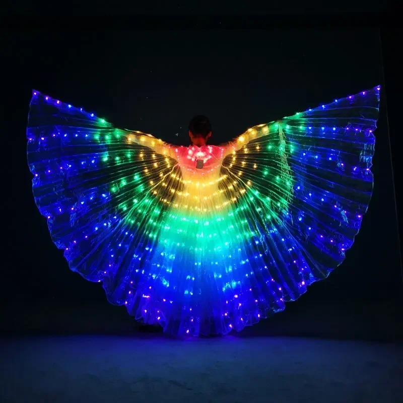 LED dúhová farba plášť dospelých dospelých motýľov krídla Výkon brušná tanečná párty Photo Prop cirkus show cosplay doplnky