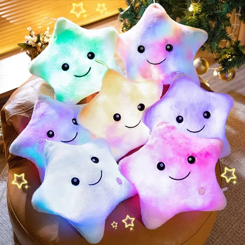 LED elektronická hviezda plyšová hračka Soft Soft Star LED hviezda Doll HOMOR HOME DOMÁCNA DECORÁCIA DEA Kid Hračky Soft STAR vankúš