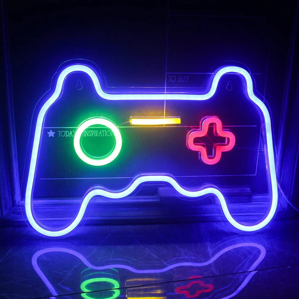 LED farebná neónová značka Gamepad Neon USB Power NEON NEON Wall zavesenie dekorácie domáca spálňa bar herná izba dekorácia nočná lampa