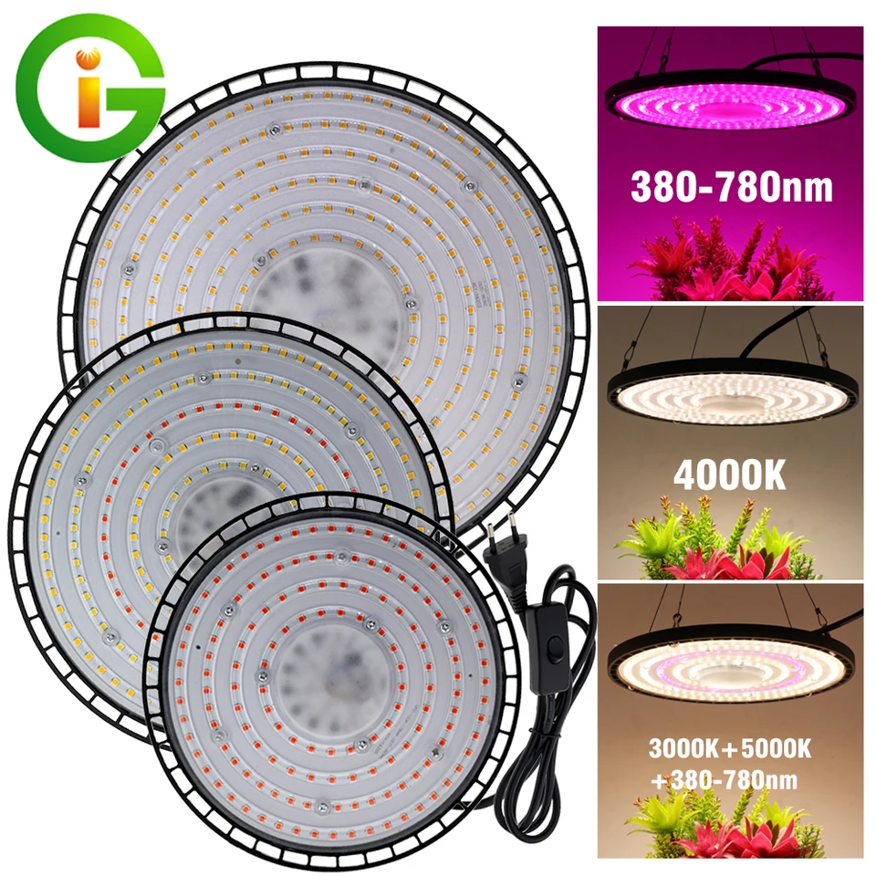 LED GROW LIGHT Plné spektrum 380-780nm Imitované slnečné svetlo rastúce svetlo pre hydroponické kvety sadenice sukulenty.