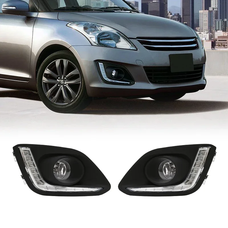 LED hmlové lampa Auto príslušenstva pre Suzuki Swift 2014 2015 2016 DRL DENNÉ DENNÉ ROZHODNUTIE Zostava predného nárazníka Zostava 12V