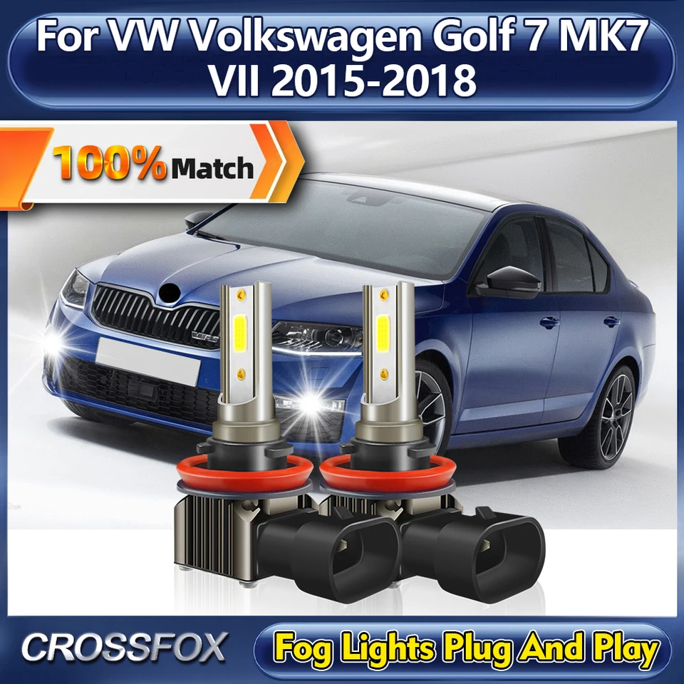 LED hmlové svetlá žiarovky 20000 lm Super Bright Car Fog Lamps 6000K White for VW Volkswagen Golf 7 MK7 VII 2015 2016 2016 2017 2018