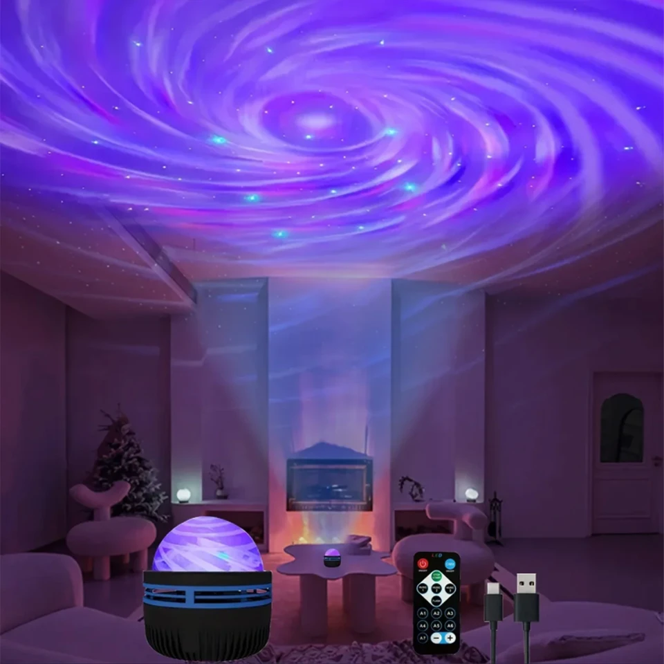 LED hviezdne galaxie projektor Light RGB inteligentné diaľkové ovládanie hviezda Aurora Lamp KTV USB