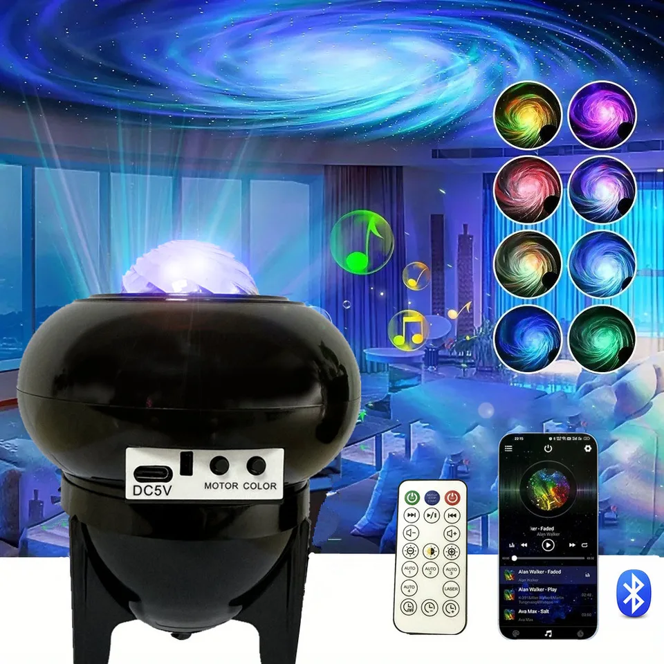 LED hviezdne projektor Lamp Galaxy Projector s reproduktorom Bluetooth a bielym hlukom Detské dekorácie Domáce dekorácie Nočné svetlo