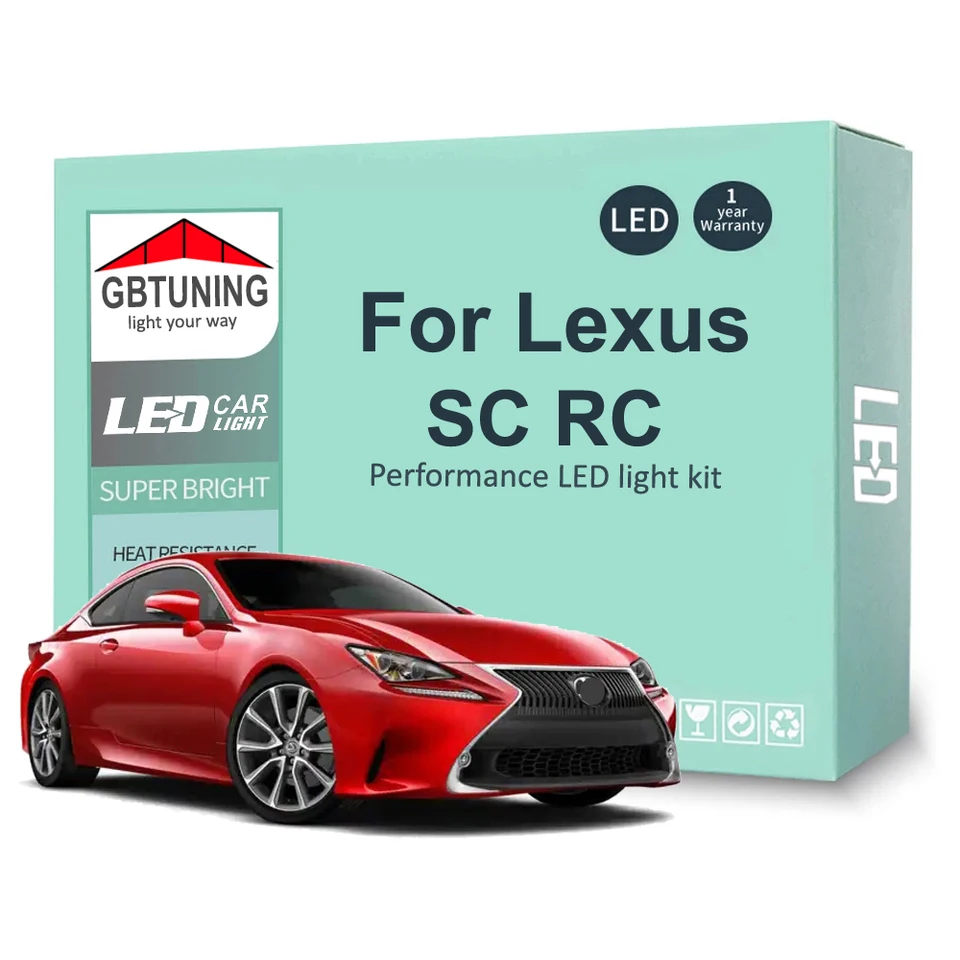 LED interiérová žiarovka s súprava pre Lexus SC RC SC300 SC400 SC430 RC300 RC300H RC350 RC200T 1991-2018 Čítanie automobilu Canbus