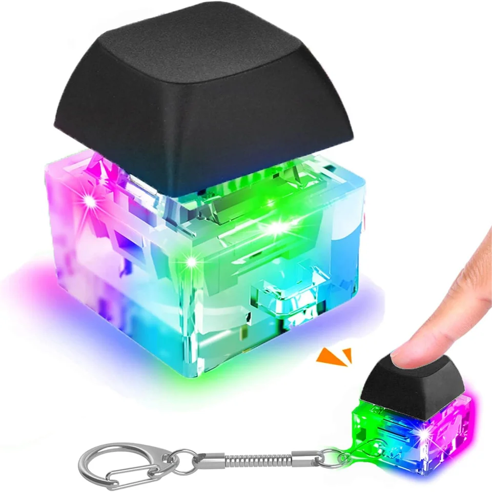 LED klávesnica fidget hračky Keychain Keyboard Fidget reťaz reťazca dekompresie hračiek prstom kliknutia Darče