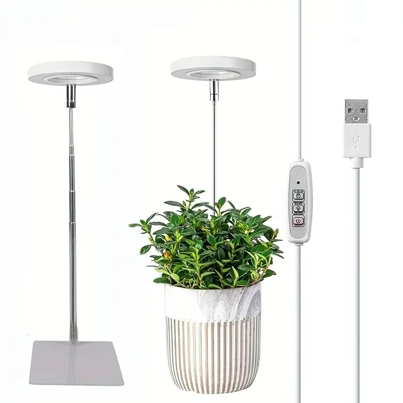 LED krúžky Grow Light Celkové spektrum pestovateľská lampa s automatickým zapnutím/vypnutím výšky časovača nastaviteľné stlmiteľné rastové svetlá pre vnútorné rastliny