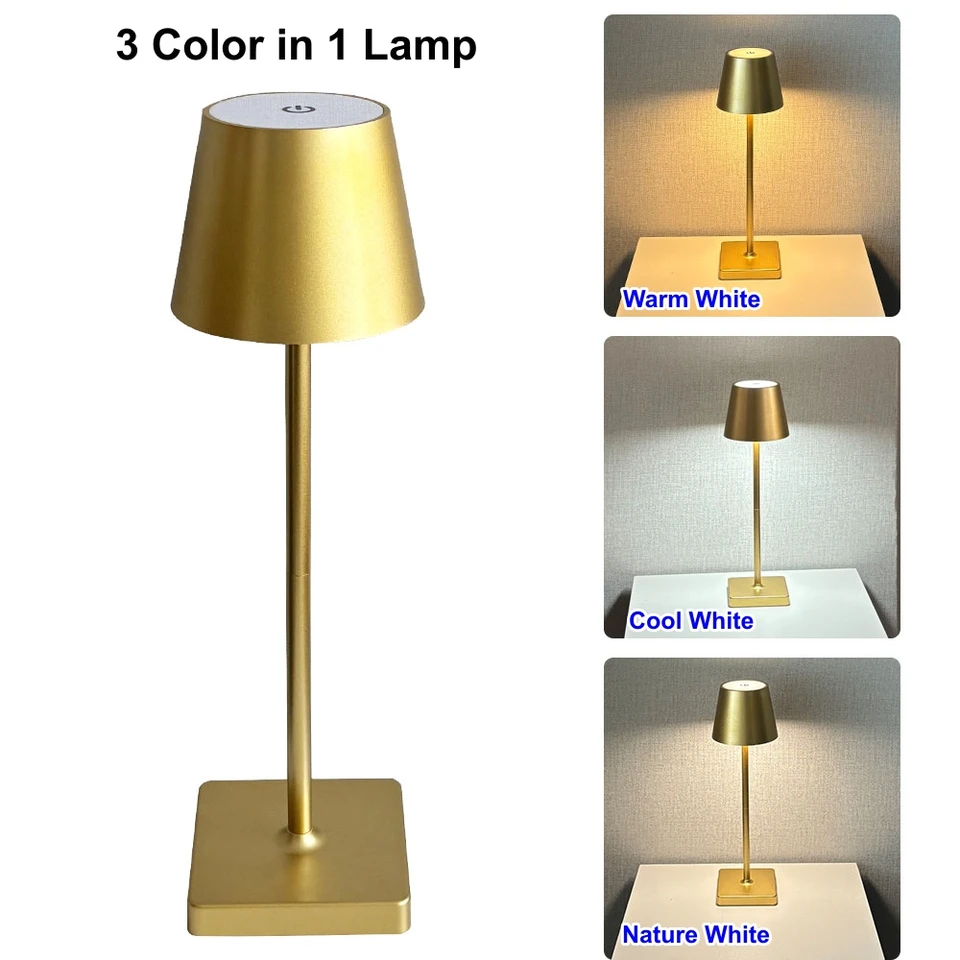 LED nabíjateľné dotykové stolové lampy Tri-farebné mini nočné nálada nočné ľahké spálne Študia