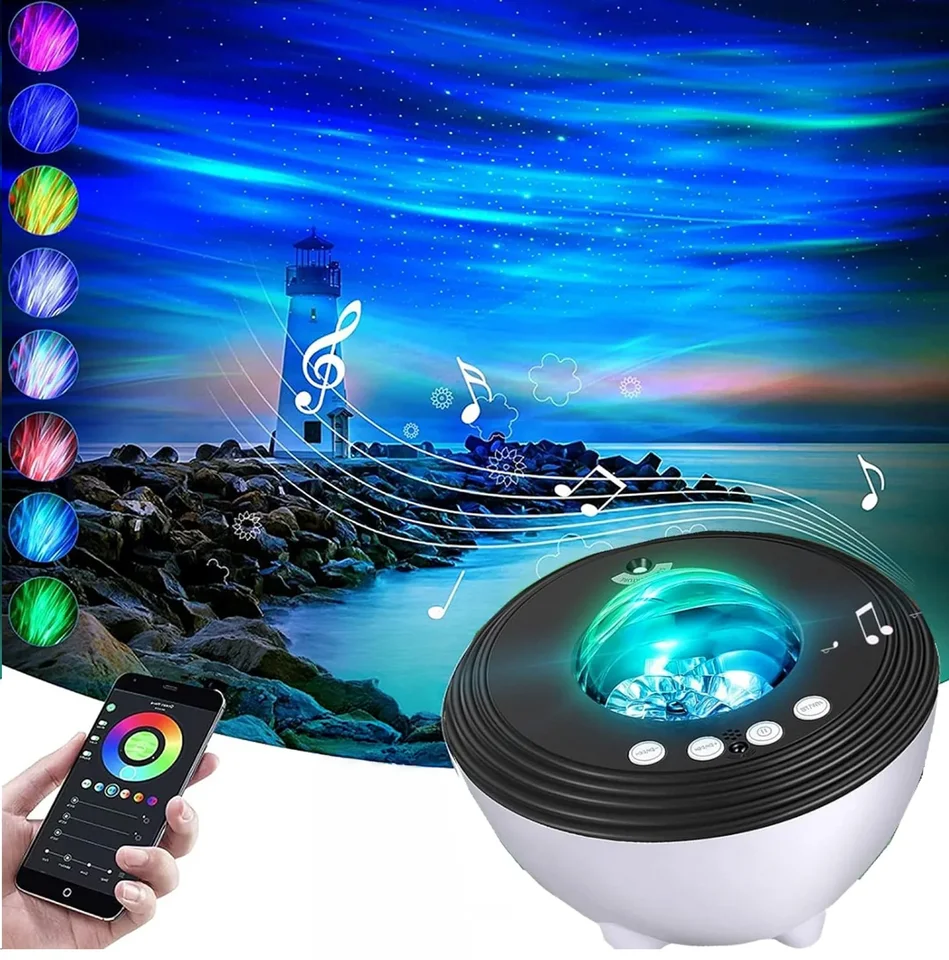 LED nočné svetlo Domáca spálňa dekor galaxie hviezdny projektor Bluetooth reproduktor biely hluk prostredie lôžko lampa pre deti pre deti
