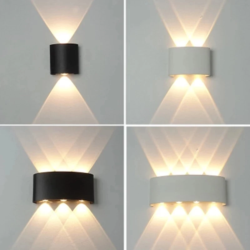 LED nástenná lampa LED hliník Outdoor Indoor IP65 hore dole biela čierna moderná pre domáce schody spálňa posteľná kúpeľňa Svetlo