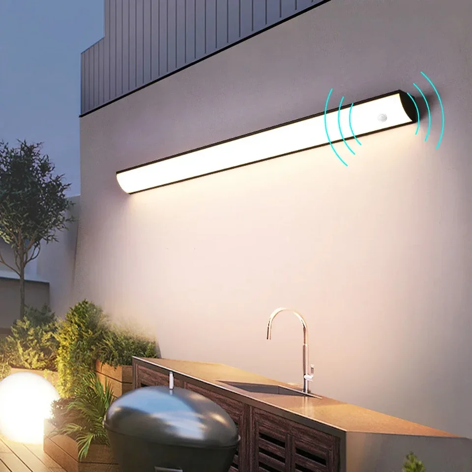 LED nástenné svetlo pre záhradu vonkajšie prúžky Indukcia Light vodotesný senzor trojuholníka Balkón terasa vystavená dekorácii nástenná lampa