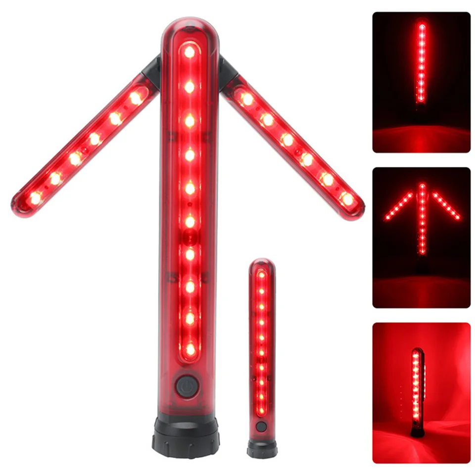 LED núdzové cesty svetlo svetlo skladacie bezpečnostné šípky Svetlo Magnetický stojan Výstražný signál SOS lampy USB baterka