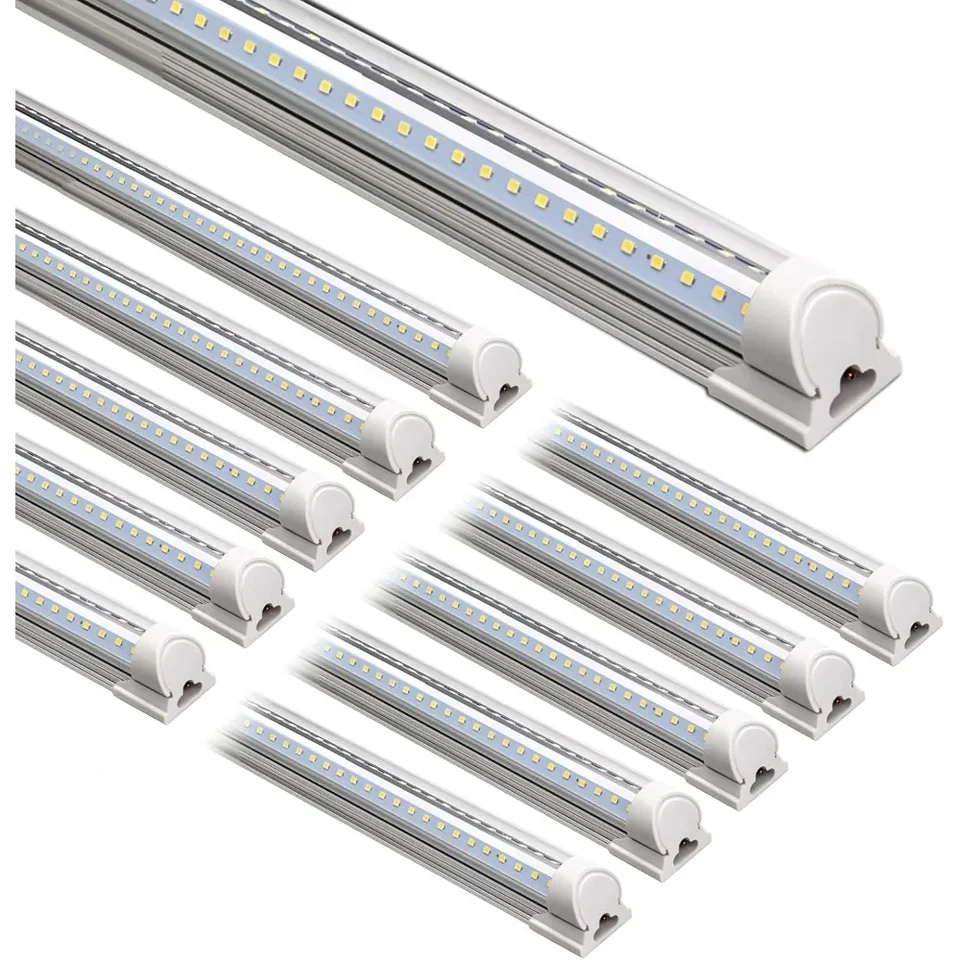 LED obchodné svetlo, 8 stôp 72 W 10000 lm 5000k, denné svetlo, číry obal, vysoký výstup, prepojený (balenie 10), svetlá LED trubice