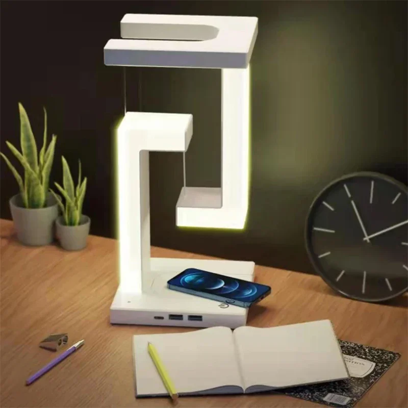 LED ochrana očí čítanie lampa Nočná lampa Desktop dekoratívne zavesené protigravitné smartfón bezdrôtové nabíjanie stepless dimmi