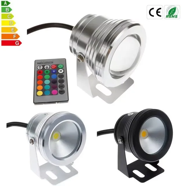 LED pod vodou Svetlo Stlmenie RGB 10W 12V LED pod vodou Svetlo 16 farieb 1000lm Vodotesné osvetlenie osvetlenia fontány fontány fontány fontány fontány.