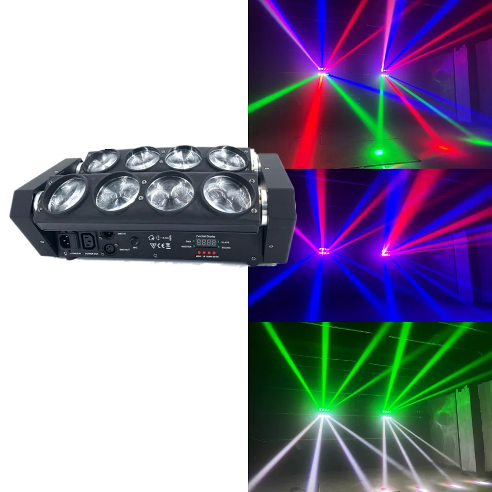 LED pohybujúce sa hlava Spider Light 8x15W 4in1 RGBW Party Light DJ Lighting Bream DMX Lights Stage Efekty