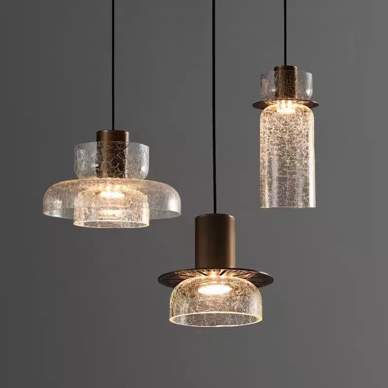LED praskané sklo prívesok Lamp Luxus Malé vedľa ľahkého umenia kaviareň kaviareň pult spálň