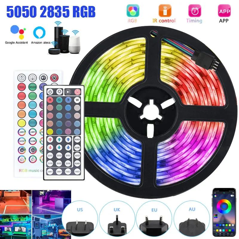 LED pásma LIGHT RGB 25 10 metrov SMD 2835 5050 LED LED vianočné svetlá pre ovládanie aplikácie App Control Alexa RGB Tape 12V ICE String