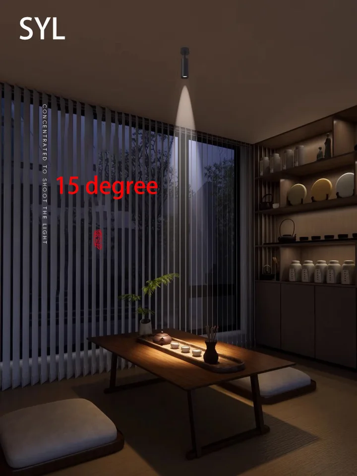 LED reflektor s malým uhlom povrchový povrch namontovaný mini spot svetlo atmosféru 3 stupňa lampa na umývanie maľby múzeum múzeum stopy foco