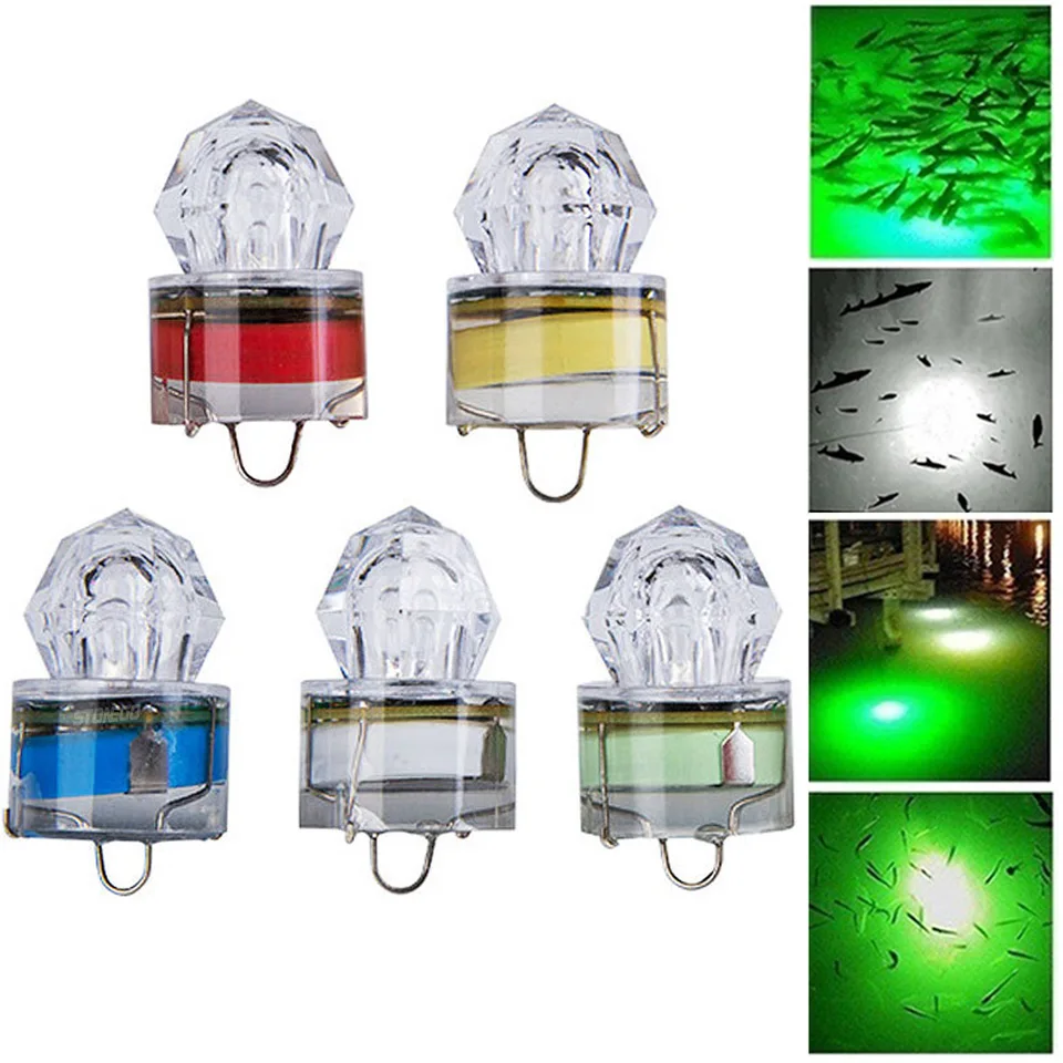 LED rybárska lampa pod vodou Diamond Tvar Flash svetlo priťahujúce chobotnicu rybolovnú náradie rybárske náradie