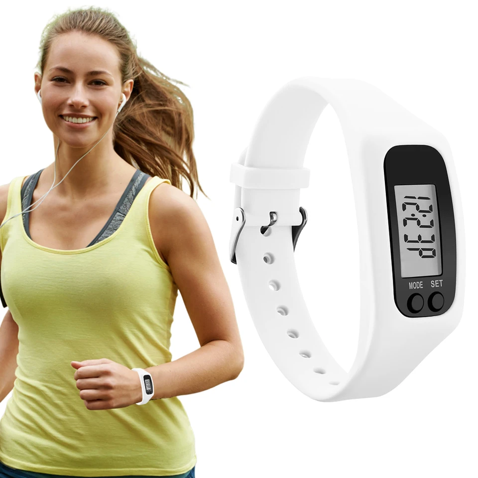 LED s chodcom náramok zápästie Kalórie pult 12/24 hodín Displej Krok Step Counter Watch Walking Running Prokometer pre mužov Ženy