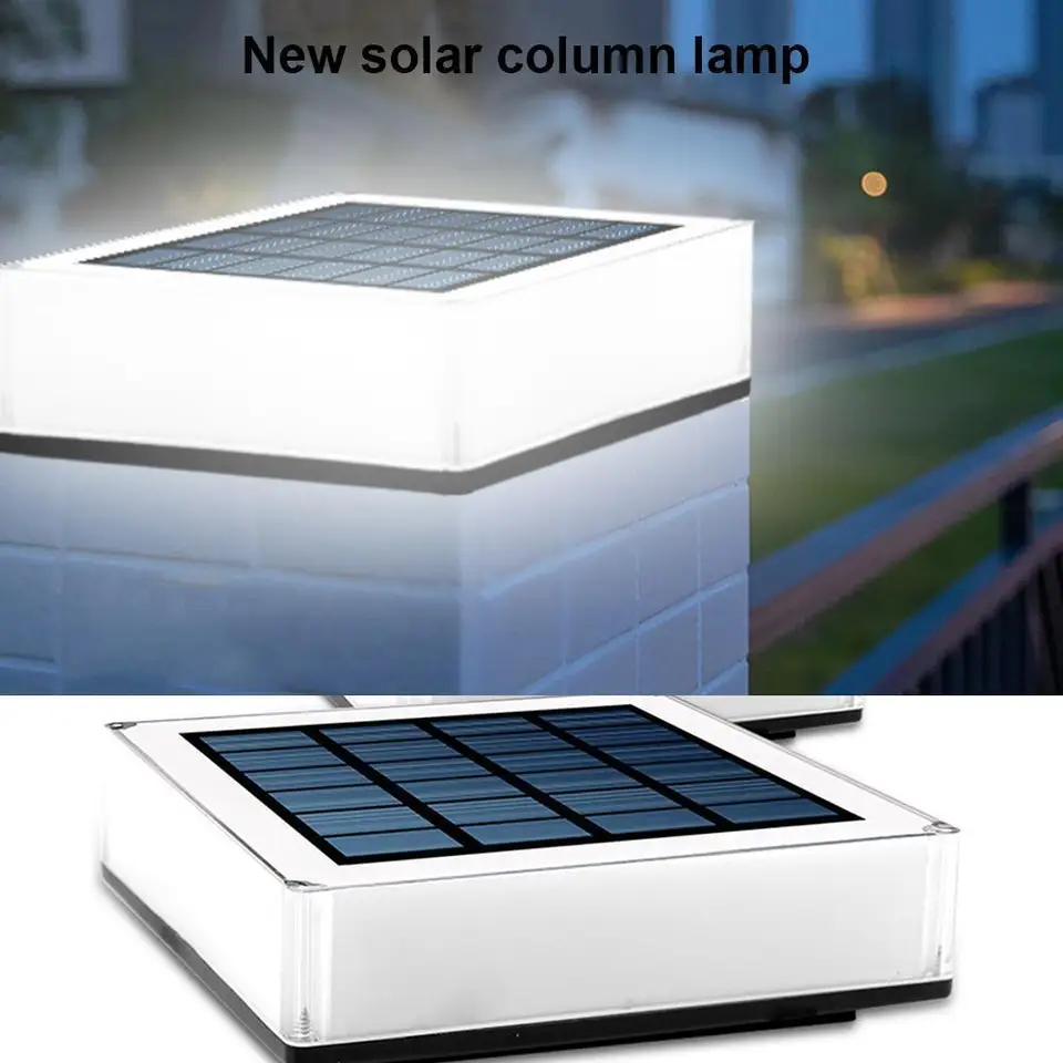 LED solárna lampa stĺpová lampa vodotesné stĺpce pre záhradný plot dekor
