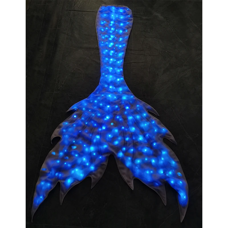 LED svetlo Mermaid pokožka chvost Light Up Fish Tail Dress Fotografovanie Fotografovanie spodného prádla Halloween kostým Cosplay kúpanie a potápanie