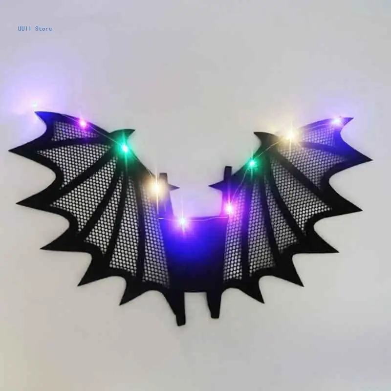 LED svetlo pavúky krídlo diabli krídla Halloween Bat Wing Witch Cosplay kostýmy