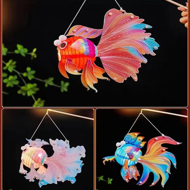 LED svetlo čínsky čínsky festival v polovici automatu lucerny požehnania ručne vyrábané ryby žiara ručná lucerna prenosná žiariaca kaprová lampa lampa