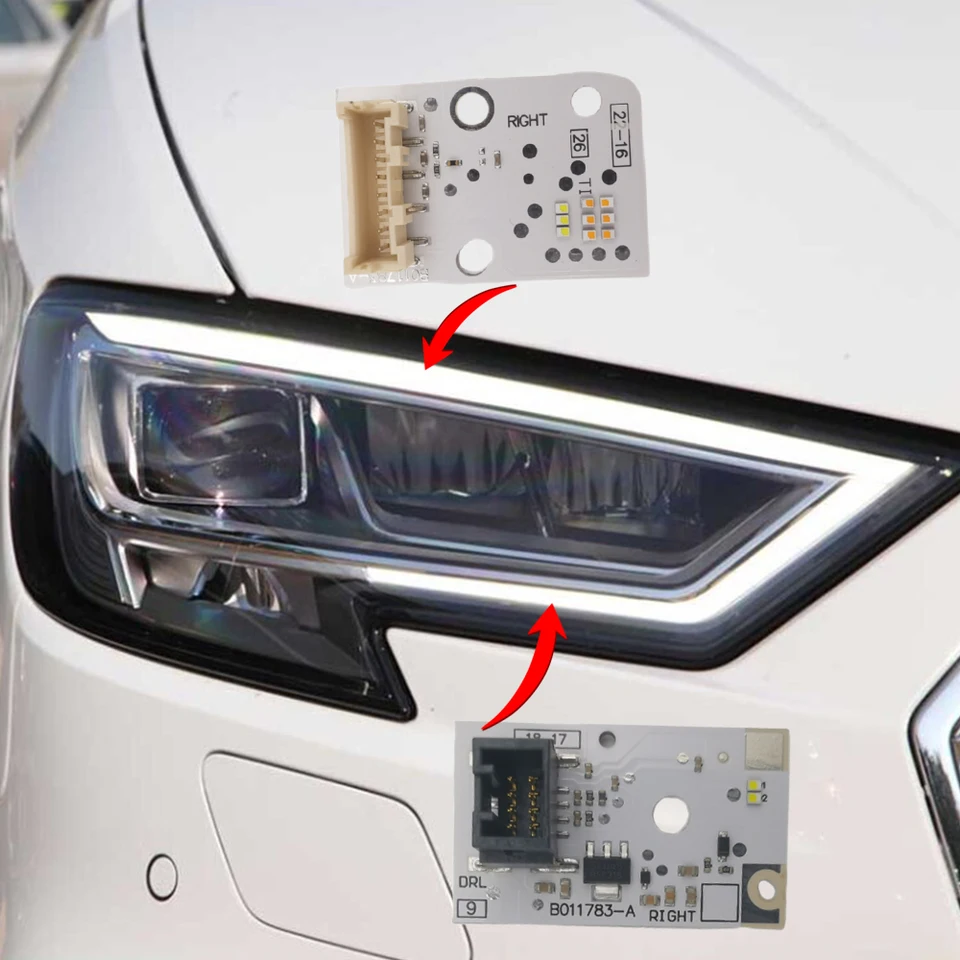 LED svetlomet DRL White Lightsource dosky B011783-A B011782-A 8v0998474A 8v0998473a pre denné bežecké svetlá Audi A3 S3