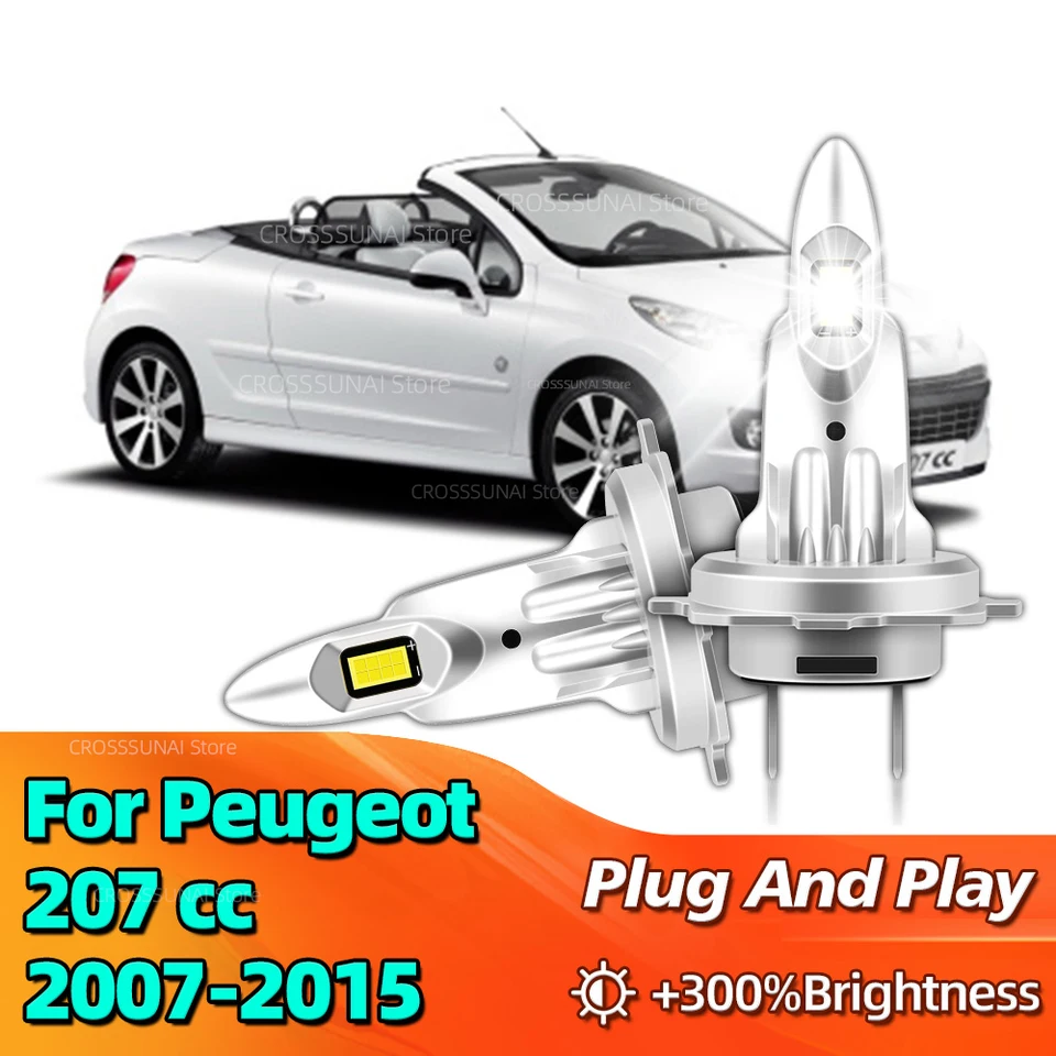 LED svetlomet žiarovky Mini Wireless 180W 6000K CSP Chip Lamps pre Peugeot 207 CC 2007 2008 2009 2010 2012 2012 2012 2013 2014 2014
