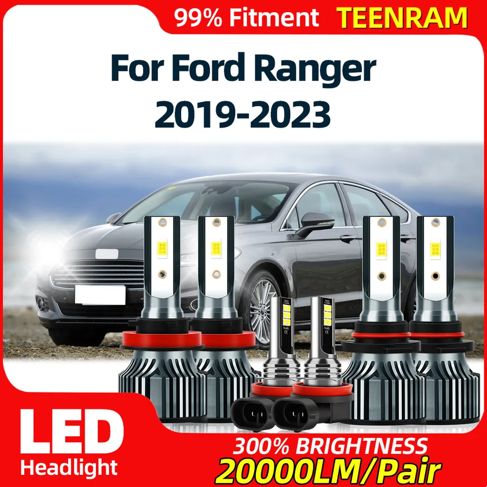 LED svetlomety 360 W 60000LM CSP Chips Svetlá auta 6000K High Low Beam 12V Plug & Play for Ford Ranger 2019 2020 2021 2022 2023