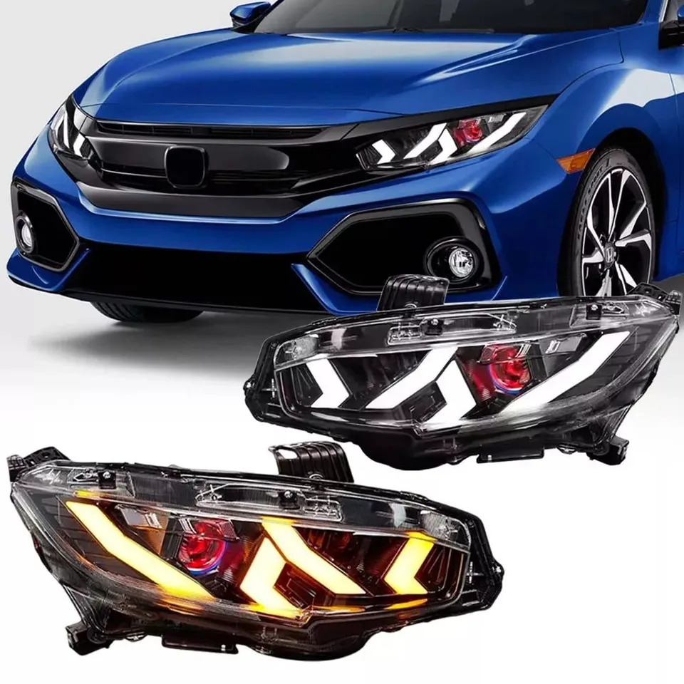 LED svetlomety pre Honda Civic 10. Gen 2016-2021 Sedan Coupe Hatchback Typ R Animácia sekvenčný ukazovateľ FK6 FK7 FK8 Front