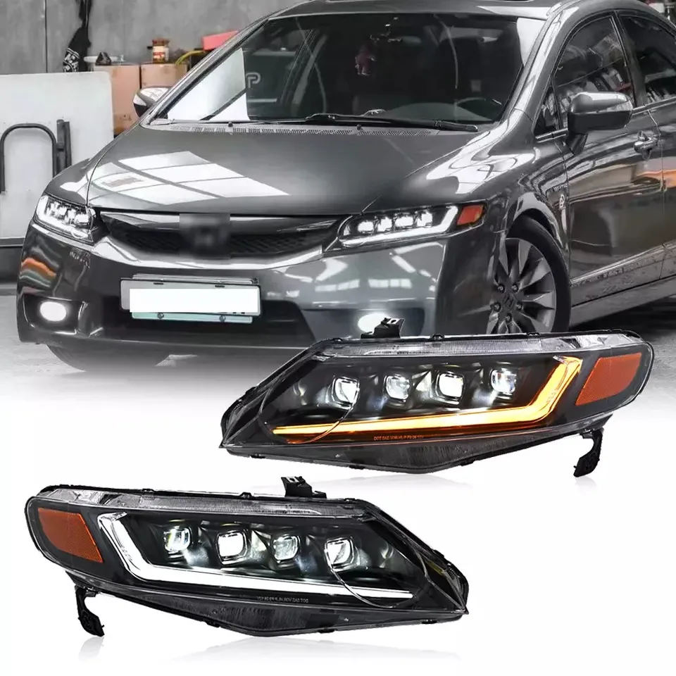 LED svetlomety pre Honda Civic 2006-2011 startup Animation Head Lamp so sekvenčnými zostavami svetlometov Signal Signal
