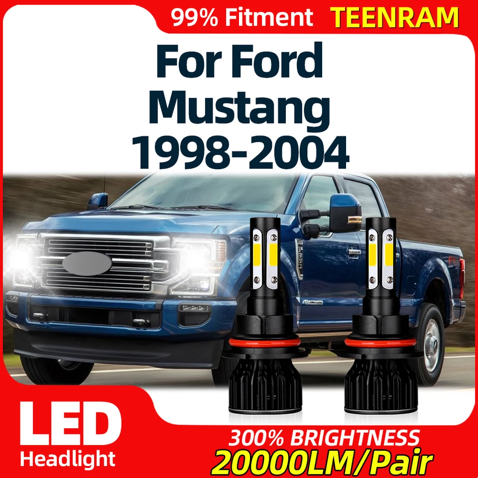 LED svetlomety žiarovky Canbus 120W 20000lm Super Bright Auto Lamps 6000K pre Ford Mustang 1998 1999 2000 2001 2002 2003 2004