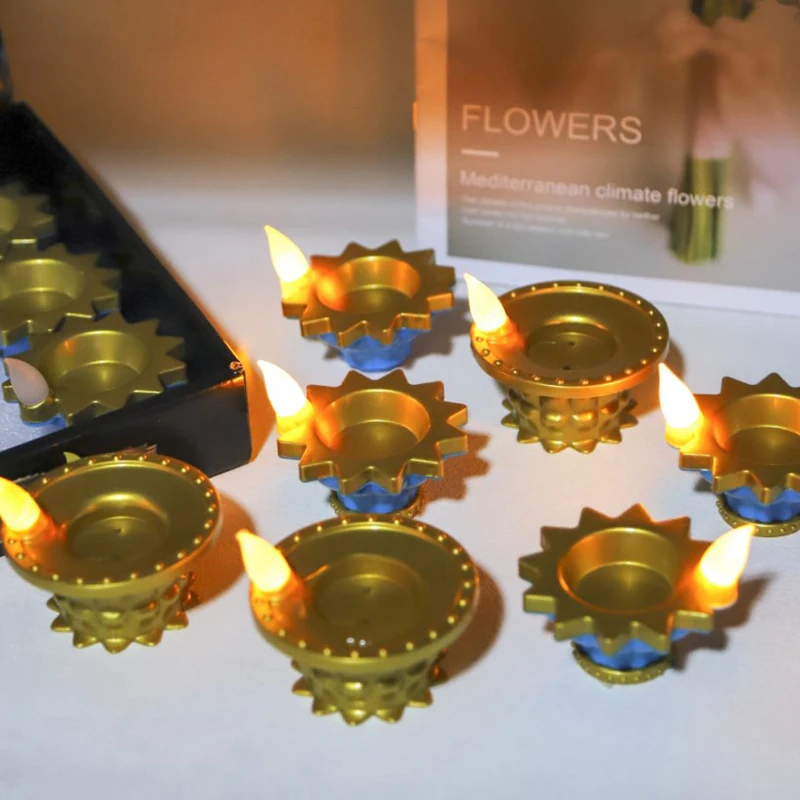 LED sviečka lampa diwali simulácia Deepavali dekoratívna sviečka malá plávajúca dekorácia Olejová lampa plávajúca na vodnom čajovom svetle