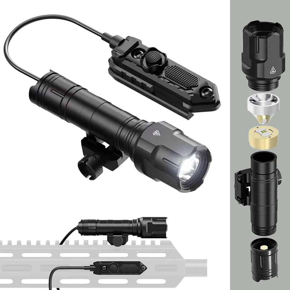 LED taktické baterky s rýchlosťou 1200 lm zbrane so systémom MLOK System Systém diaľkového tlaku pre lov airgun streľby príslušenstvo