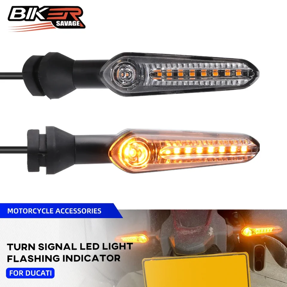 LED tokové svetlo pretekal svetlo pre Ducati Scrambler Streetfighter Panigale Monster Multistrada Hypermotard Indikátor blikania