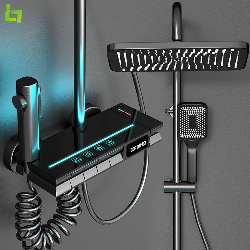 LED vaňa a sprcha faucet nastavená teplota Displej Multifunkčný prietok vody z vodovodu produkuje elektrinu