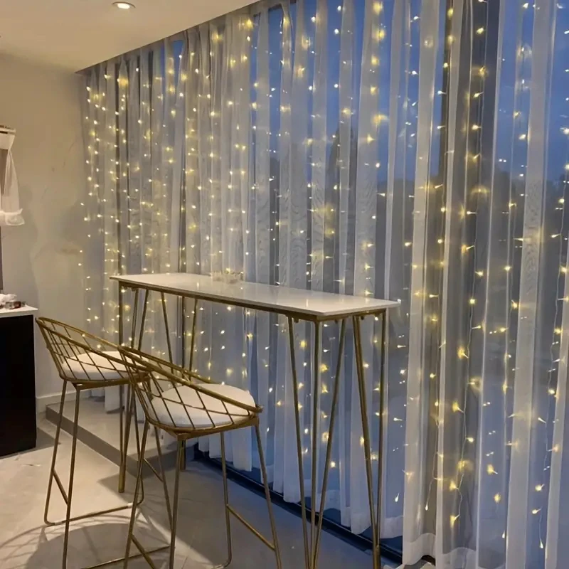 LED vianočná víla reťazec Svetlá svadobná hostina dekorácia 8 režim 3/4/6M USB Závesť ľahkého girlandu Domov Domáce okno narodeniny DIY DECON