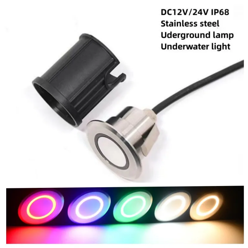 LED vonkajší bazén Underwarter Light RGB Underground Lamp IP68 Vodotesná nehrdzavejúca oceľ pre záhradný rohový krok schodisko cesta 12v24v