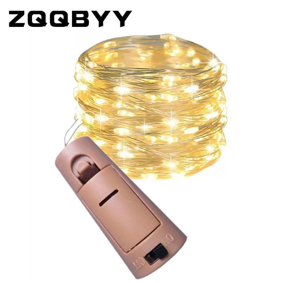 LED vína fľaša korok COPPER drôtené struny svetlá Velry girlandy vianočný stromček Light Outdoor Navidad DIY svadobná záhrada dekor