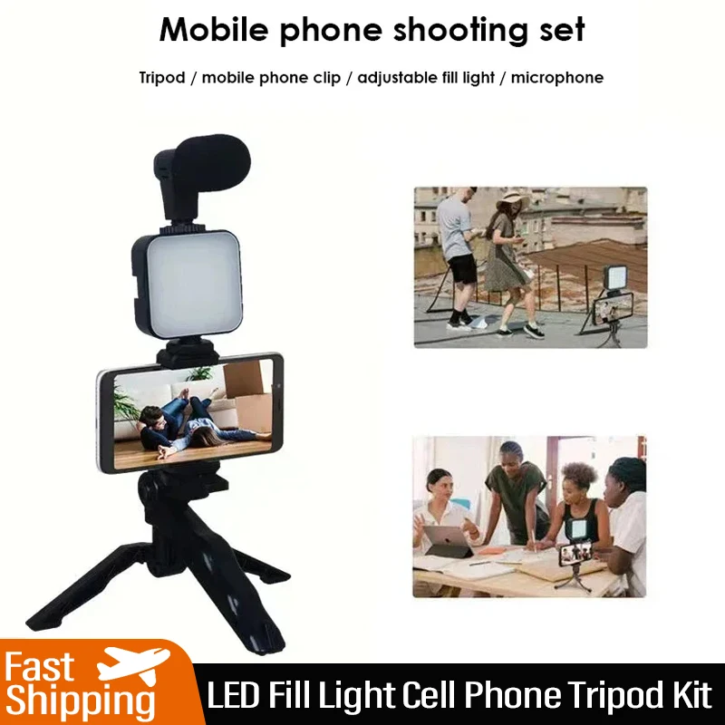 LED výplň svetla súprava mobilných telefónov s mikrofónom mobilným mobilným telefónom živé vysielanie vreckového Mini prenosné fotografie živé výplňové svetlo