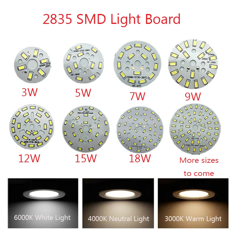 LED čip pre Downlight SMD 2835 Svetelná doska 3W 5W 7W 9W 12W 15W 18 W stropné svetlo LED žiarovka LIGHT ， Spotlight